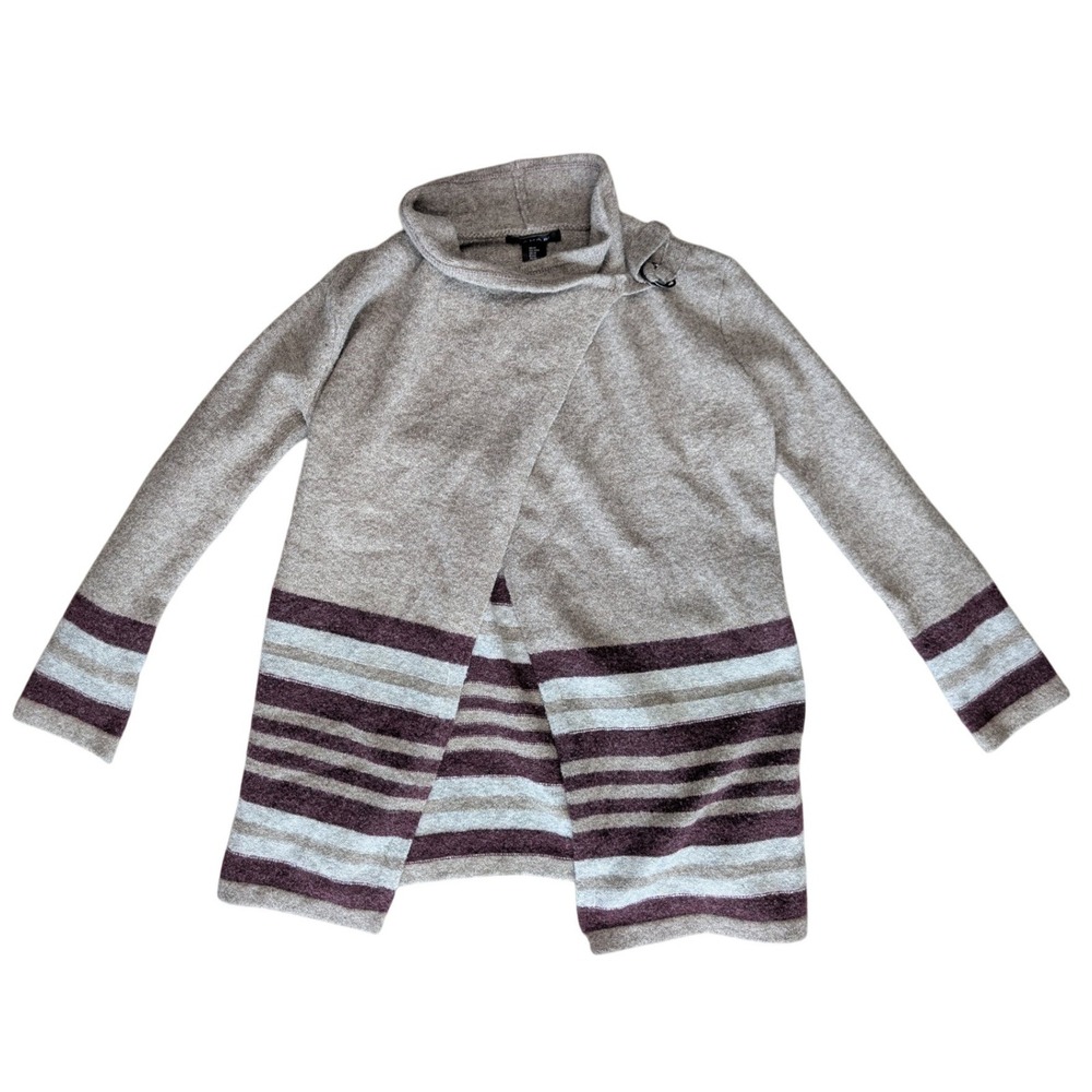 Tahari Medium Grey Long Sleeve Knit Cardigan